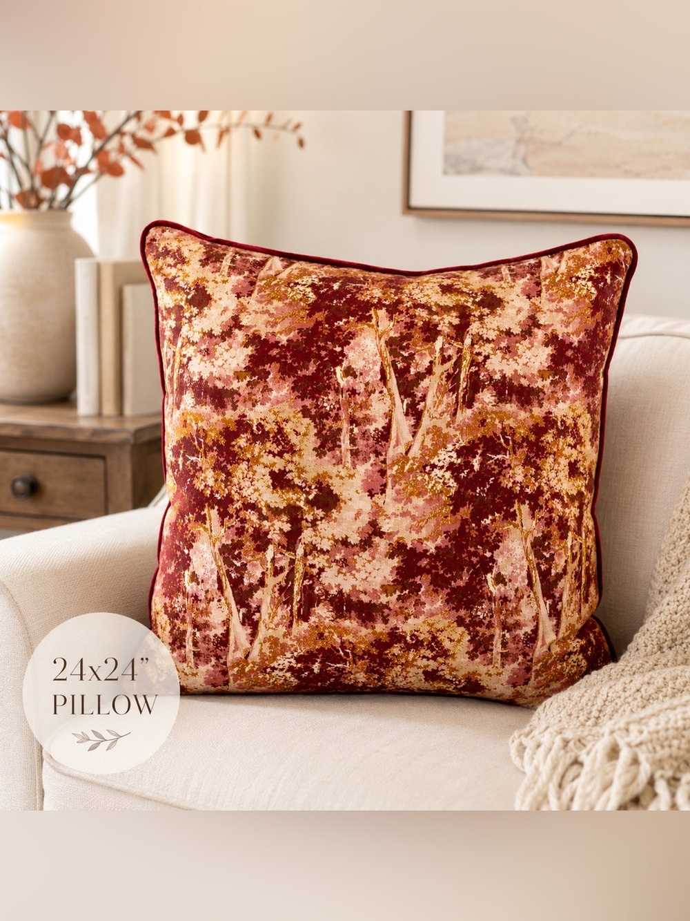New Threshold X Studio McGee 24x24 Abstract Throw Pillow Abstract Tree Victorian